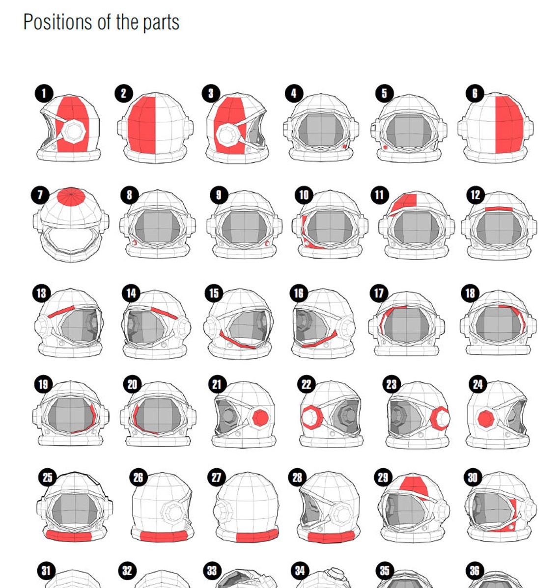 Astronaut helmet DIY 3d paper head mask pattern digital Etsy