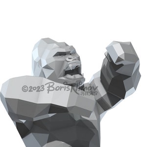 Gorilla Digital plan for DIY metal welding a low poly 3d model. Scheme .pdf, CNC cutting .dxf image 9