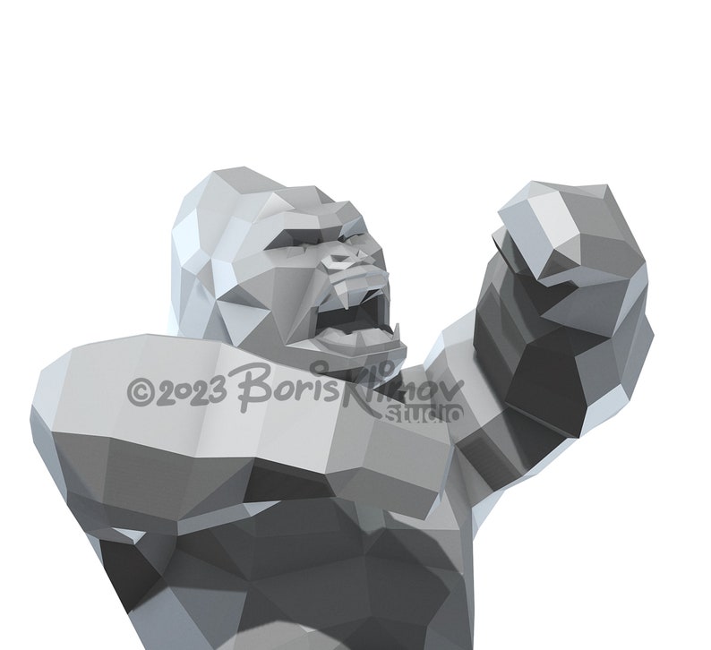 Gorilla Digital plan for DIY metal welding a low poly 3d model. Scheme .pdf, CNC cutting .dxf image 9