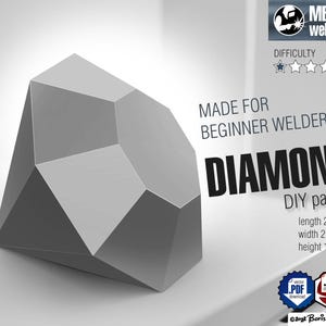 3D Diamond Welding Project: DIY Metal Sculpture (Digital Files .pdf, .dxf, CNC Ready)