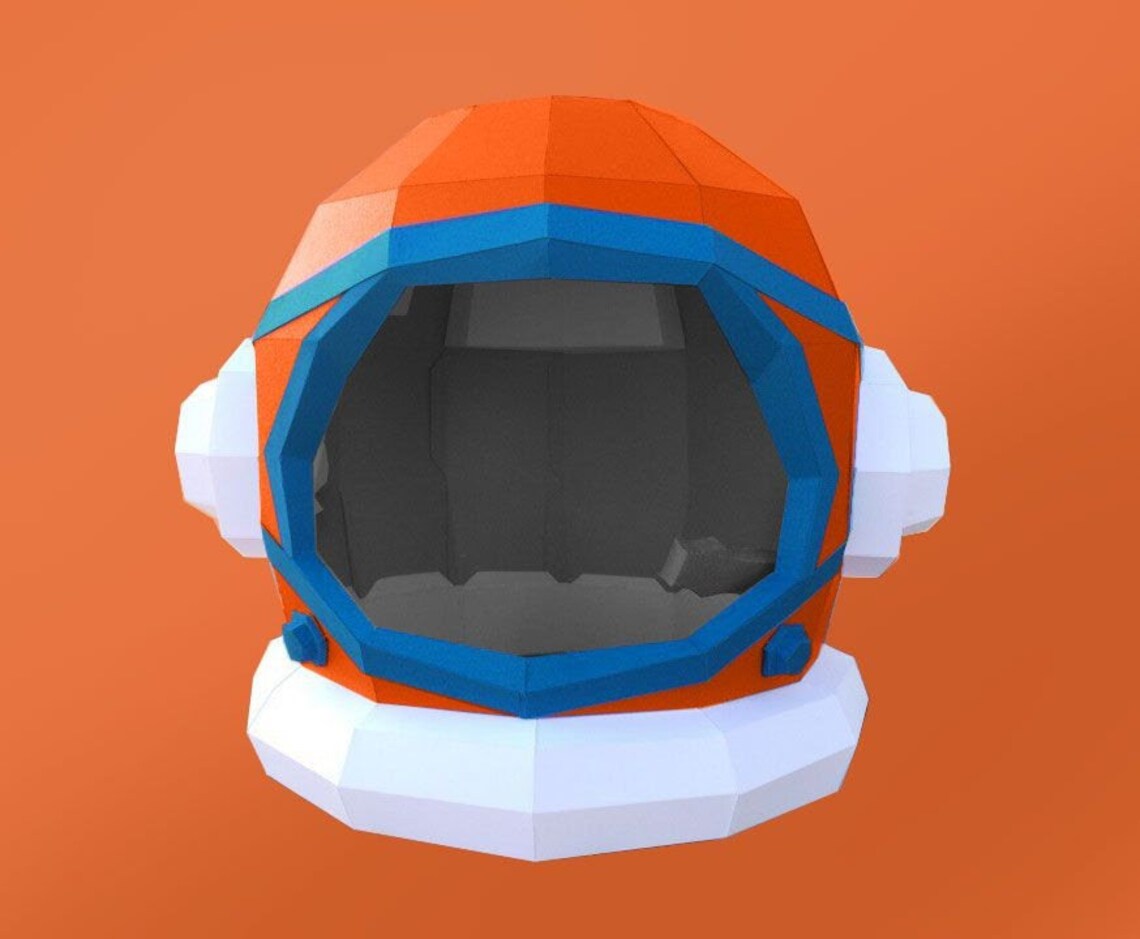 Astronaut helmet DIY 3d paper head mask pattern digital Etsy