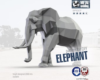 3D Metal Elephant DIY Welding Plan – CNC Files (.pdf & .dxf)