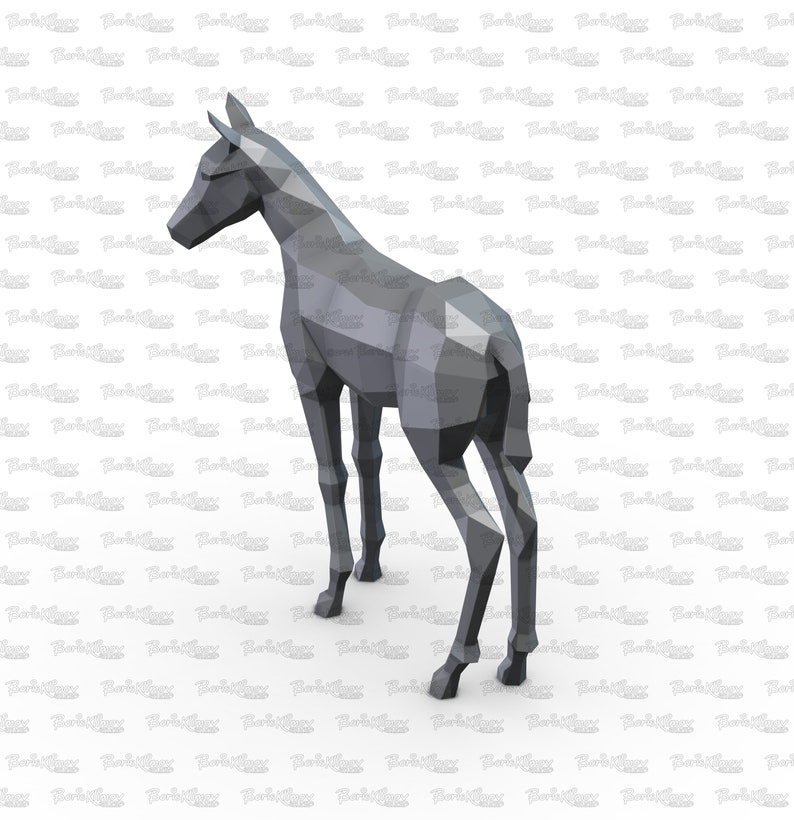 Foal, a baby horse Weld it yourself with Digital plan for metal. Set of digital files include: .pdf scheme, .dxf CNC cutting. image 8