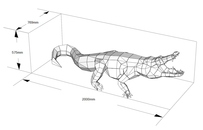 Crocodile, Alligator, DIY PAPERCRAFT Low Poly 3d Model, Using This ...