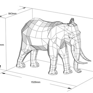Elephant out of PAPER! Digital plan for making a real 3d paper model. Includes .pdf – scheme for printing image 2