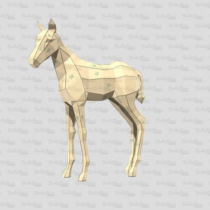 Foal, a baby horse Weld it yourself with Digital plan for metal. Set of digital files include: .pdf scheme, .dxf CNC cutting. image 6