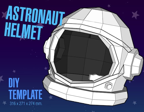 Astronaut Helmet Diy 3d Paper Head Mask Pattern Digital - Diy Space Helmet Pattern