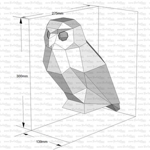 Owl sitting Weld it yourself with Digital plan for metal. Set of digital files include: .pdf scheme, .dxf CNC cutting. image 2