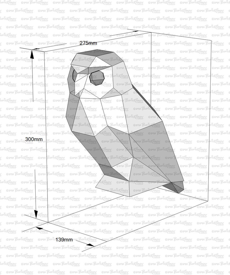 Owl sitting Weld it yourself with Digital plan for metal. Set of digital files include: .pdf scheme, .dxf CNC cutting. image 2