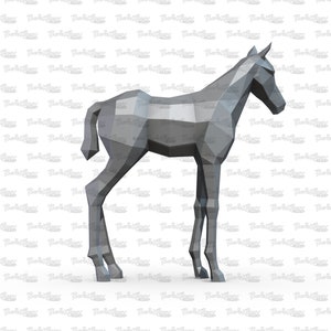 Foal, a baby horse Weld it yourself with Digital plan for metal. Set of digital files include: .pdf scheme, .dxf CNC cutting. image 9