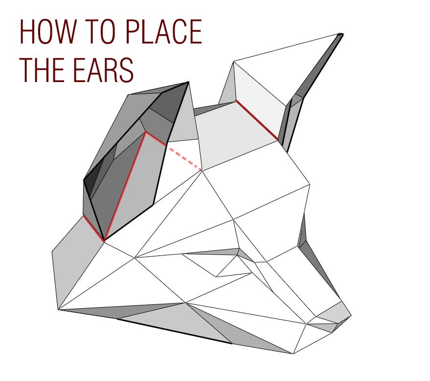 Fox 3d Paper Mask DIY Layout Digital Papercraft Pattern for - Etsy