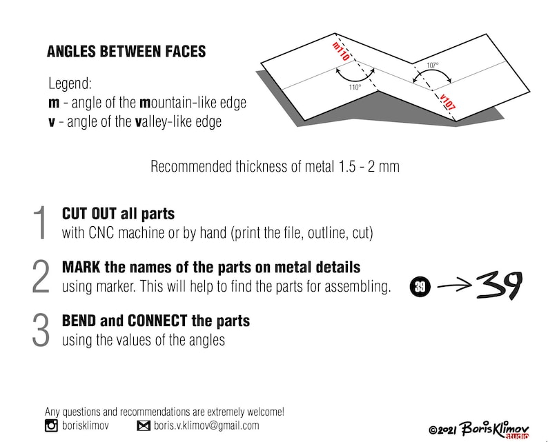Eagle DIY metal welding low poly 3d model digital pattern. pdf assembly scheme, dxf. CNC cut imagem 5