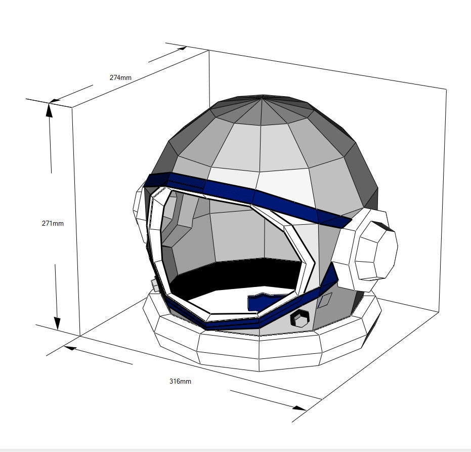 Astronaut Helmet DIY 3d Paper Head Mask Pattern, Digital Layout - Etsy astronaut-helmet-diy-3d-paper-head-mask-pattern-digital-layout-etsy