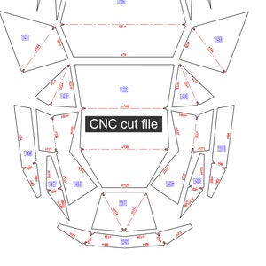 Gorilla Digital plan for DIY metal welding a low poly 3d model. Scheme .pdf, CNC cutting .dxf image 3