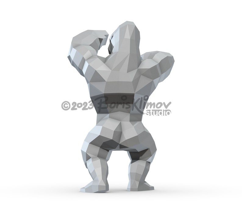 Gorilla Digital plan for DIY metal welding a low poly 3d model. Scheme .pdf, CNC cutting .dxf image 7