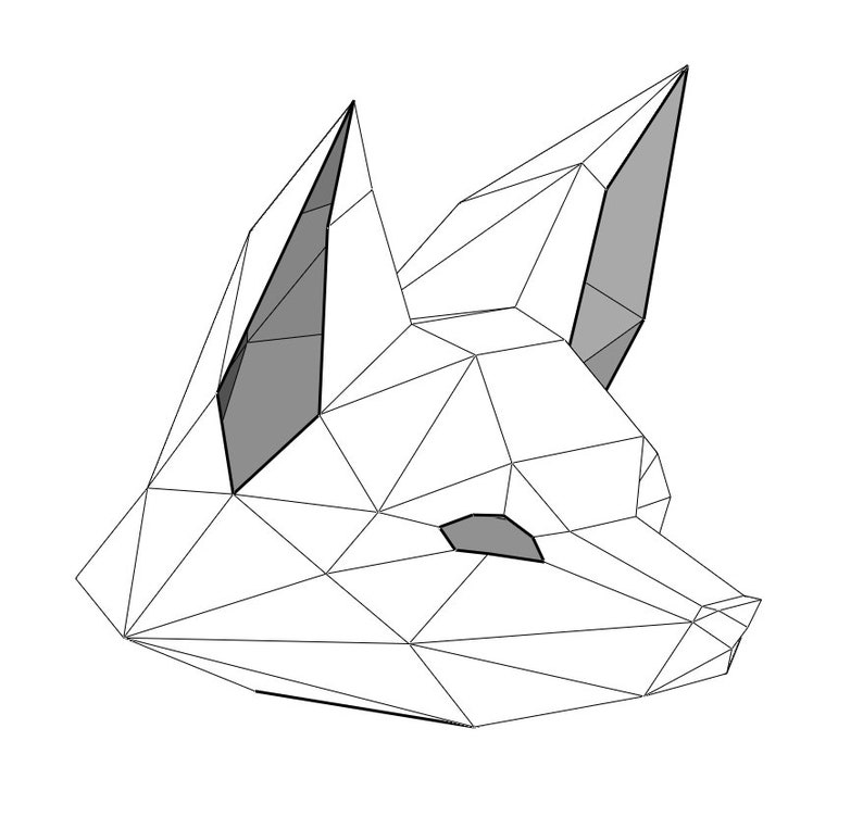 Fox 3d Head Mask DIY Layout Digital .pdf Pattern for | Etsy