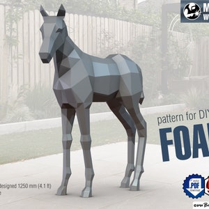 Foal, a baby horse! Weld it yourself with Digital plan for metal. Set of digital files include: .pdf – scheme, .dxf – CNC cutting.