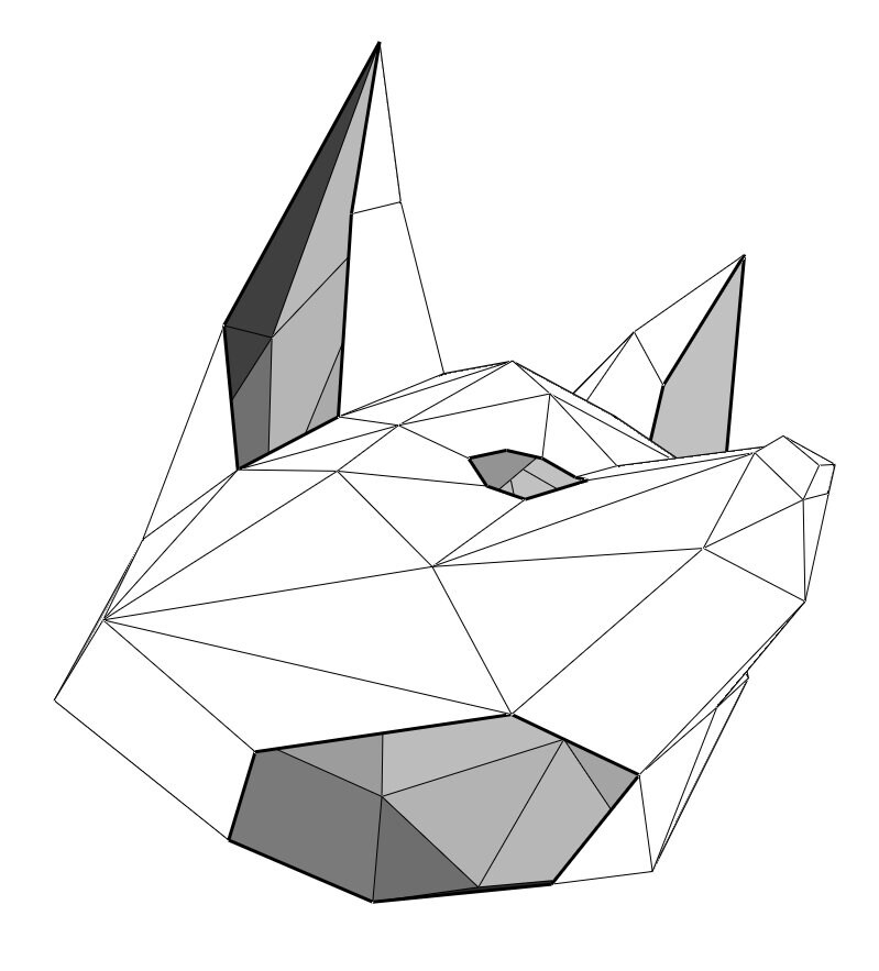 Fox 3d Head Mask, DIY Layout, Digital .pdf Pattern for Papercraft ...