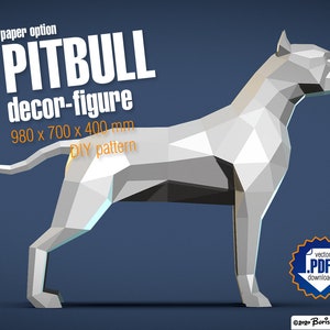 Pitbull Papercraft 3d Paper Model DIY Digital Pattern. PDF A4 - Etsy