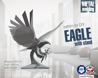 Eagle! Weld it yourself with Digital plan for metal. Set of digital files include: .pdf – scheme, .dxf – CNC cutting.