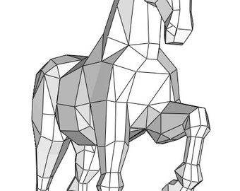 Horse DIY metal welding low poly 3d model digital pattern. - Etsy México Horse DIY metal welding low poly 3d model digital pattern. - Etsy México