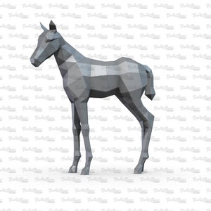Foal, a baby horse Weld it yourself with Digital plan for metal. Set of digital files include: .pdf scheme, .dxf CNC cutting. image 7