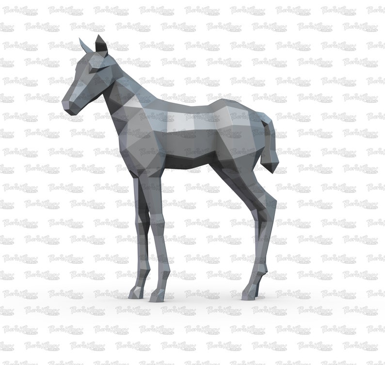 Foal, a baby horse Weld it yourself with Digital plan for metal. Set of digital files include: .pdf scheme, .dxf CNC cutting. image 7