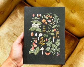 Black Botanical Hardcover Journal: Lined Notebook, Gifts for Writer