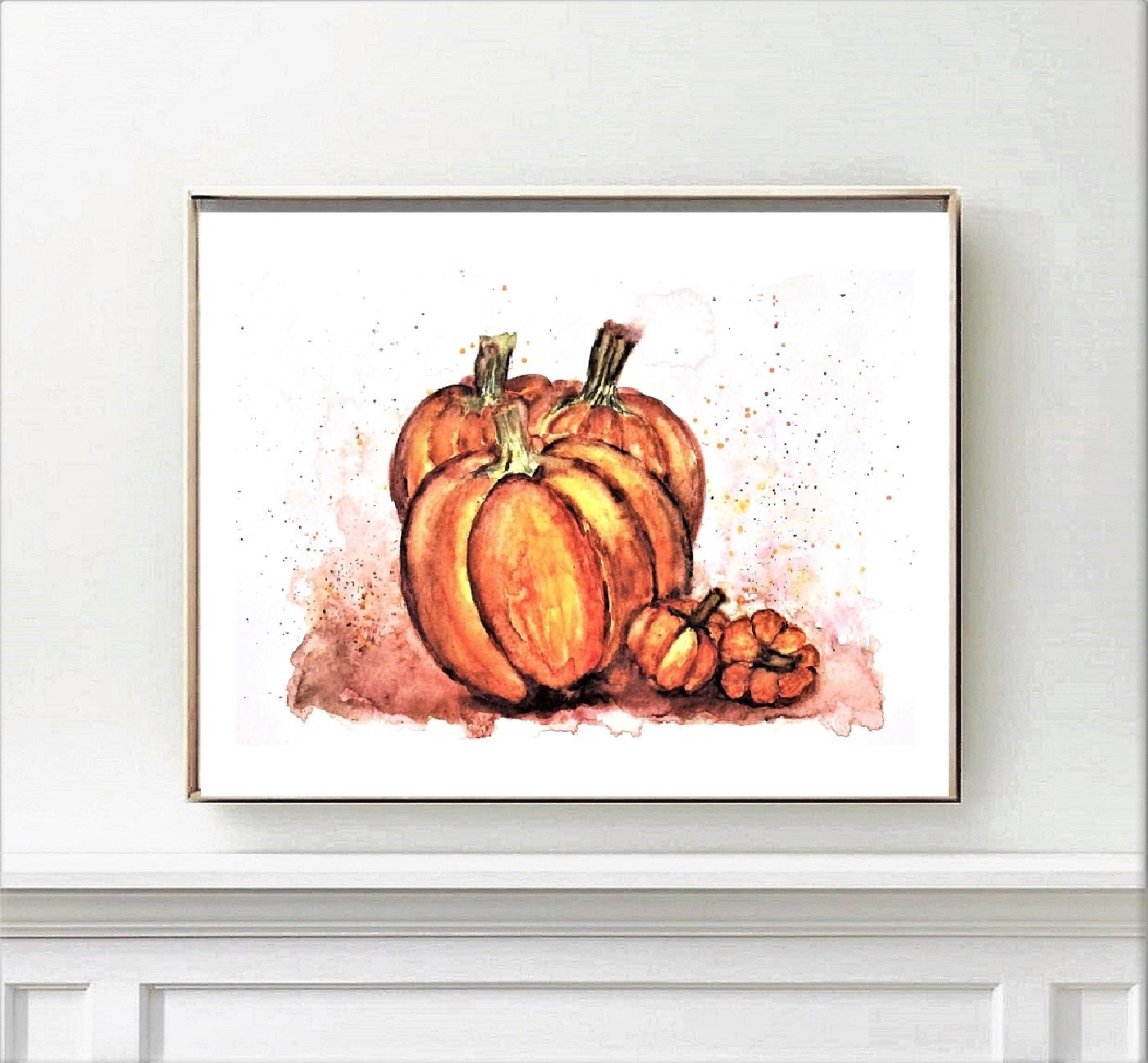 Pumpkin Painting Printable Pumpkin Print Fall House - Etsy