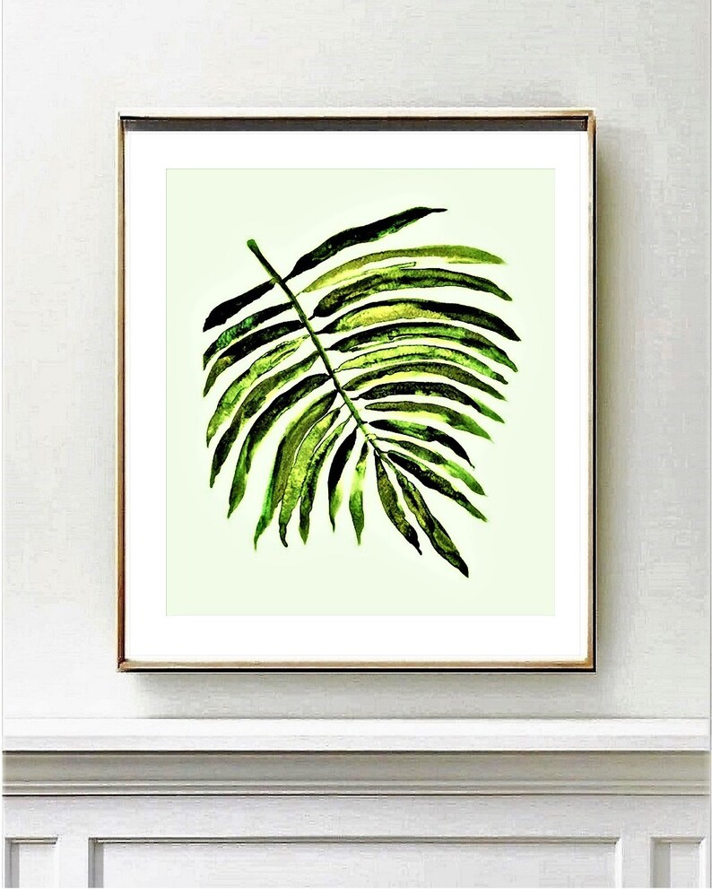 Palm Leaf Painting Printable Greenery Printable INSTANT DOWNLOAD ...