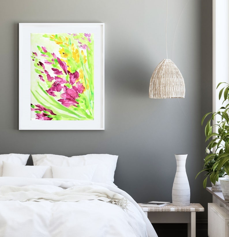 Original Watercolor Painting Living Room Art Decor Home Decor Etsy