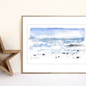 Coastal Painting Nautical Watercolor Coastline Painting Beach Painting Beach House Decorations Sea Painting