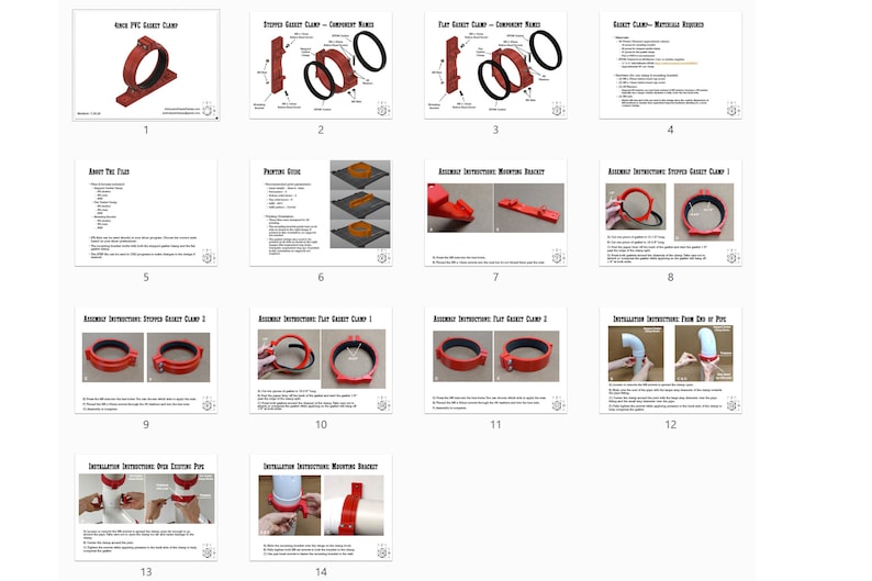 4 & 6 Inch PVC Pipe Gasket Clamp (3D File) - Etsy