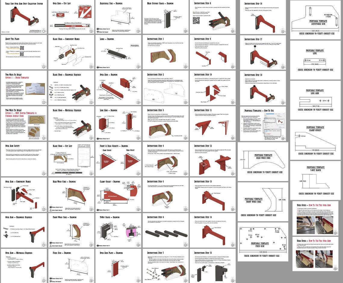Over Arm Dust Collector for Table Saw PDF PLANS Etsy