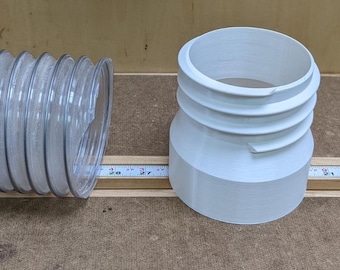 4 inch PVC to 4 inch Flex Hose Threaded Adapter (3D File)