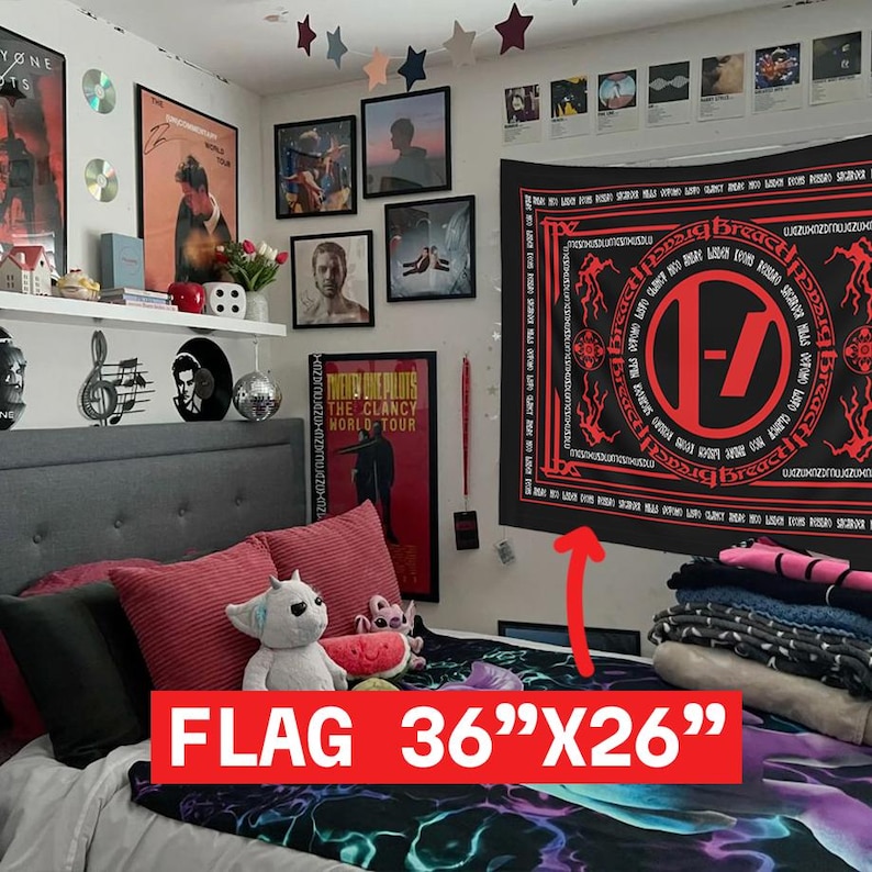 Twenty One Pilots Breach Wall Tapestry Concert Flag 36"x26"| Room