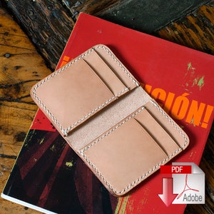 Leather Vertical 6 Pocket Wallet PDF Digital Template Set image 2
