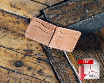 May include: Open, light brown leather wallet with multiple card slots and white stitching. The wallet is displayed open on a weathered wooden surface, showcasing its interior design and craftsmanship. The wallet is a bi-fold style.