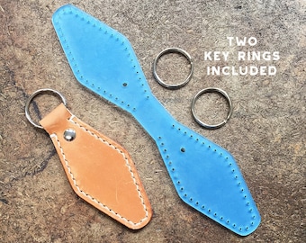 Vintage Style Hotel Keychain Leather Acrylic Template- Key Rings included - Leathercraft Pattern
