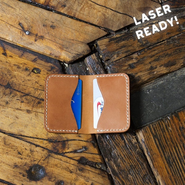 Leather Folded Card Holder Digital Pattern For LASER CUTTING - Laser Ready Files (Ai, Pdf, Eps, Svg)