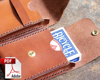 Leather Playing Cards Case PDF Digital Template Set