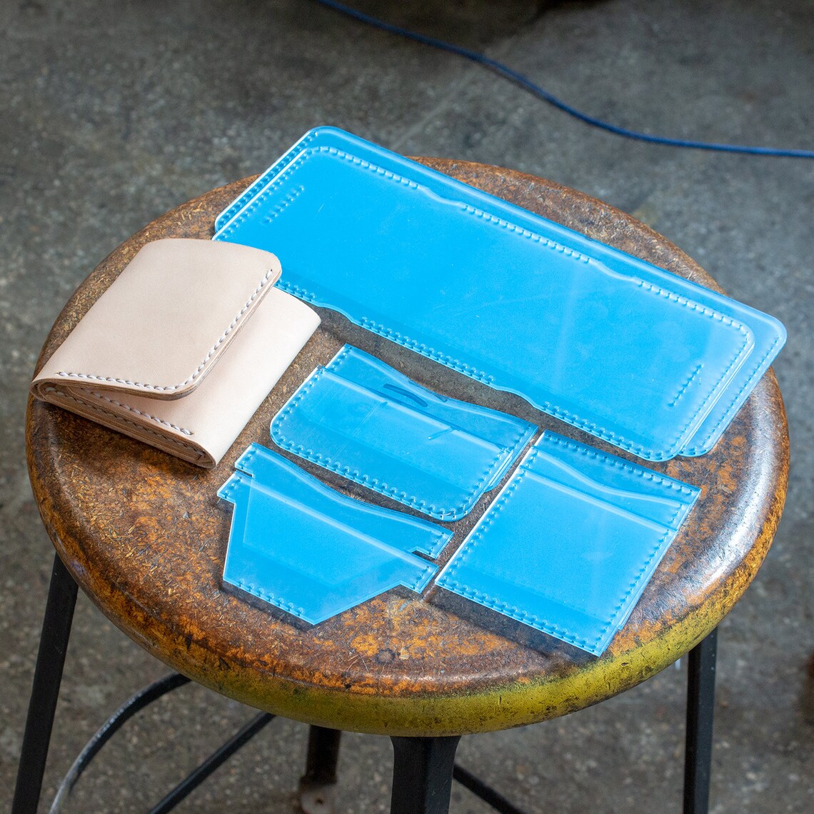 Leather TriFold Wallet Acrylic Template Set Leathercraft Etsy