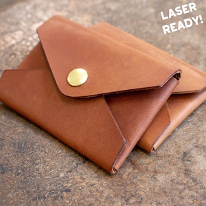Leather No-Stitch Card Holder Digital Pattern For LASER CUTTING - Laser Ready Files (Ai, Pdf, Eps, Svg)