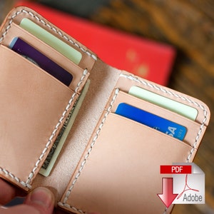 Leather Vertical 6 Pocket Wallet PDF Digital Template Set image 4