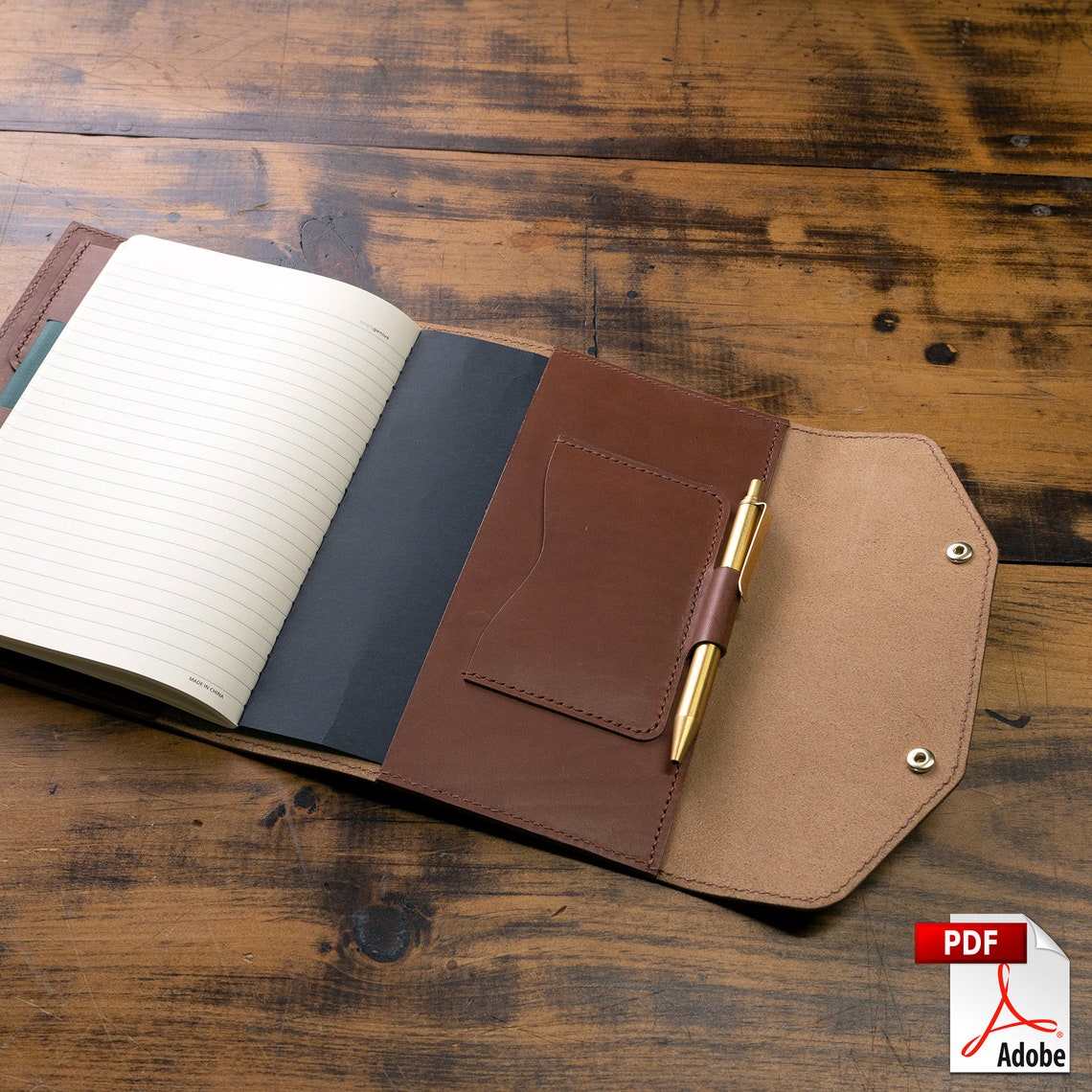 A5 Notebook Leather Case Digital PDF Template Set PRINT Etsy