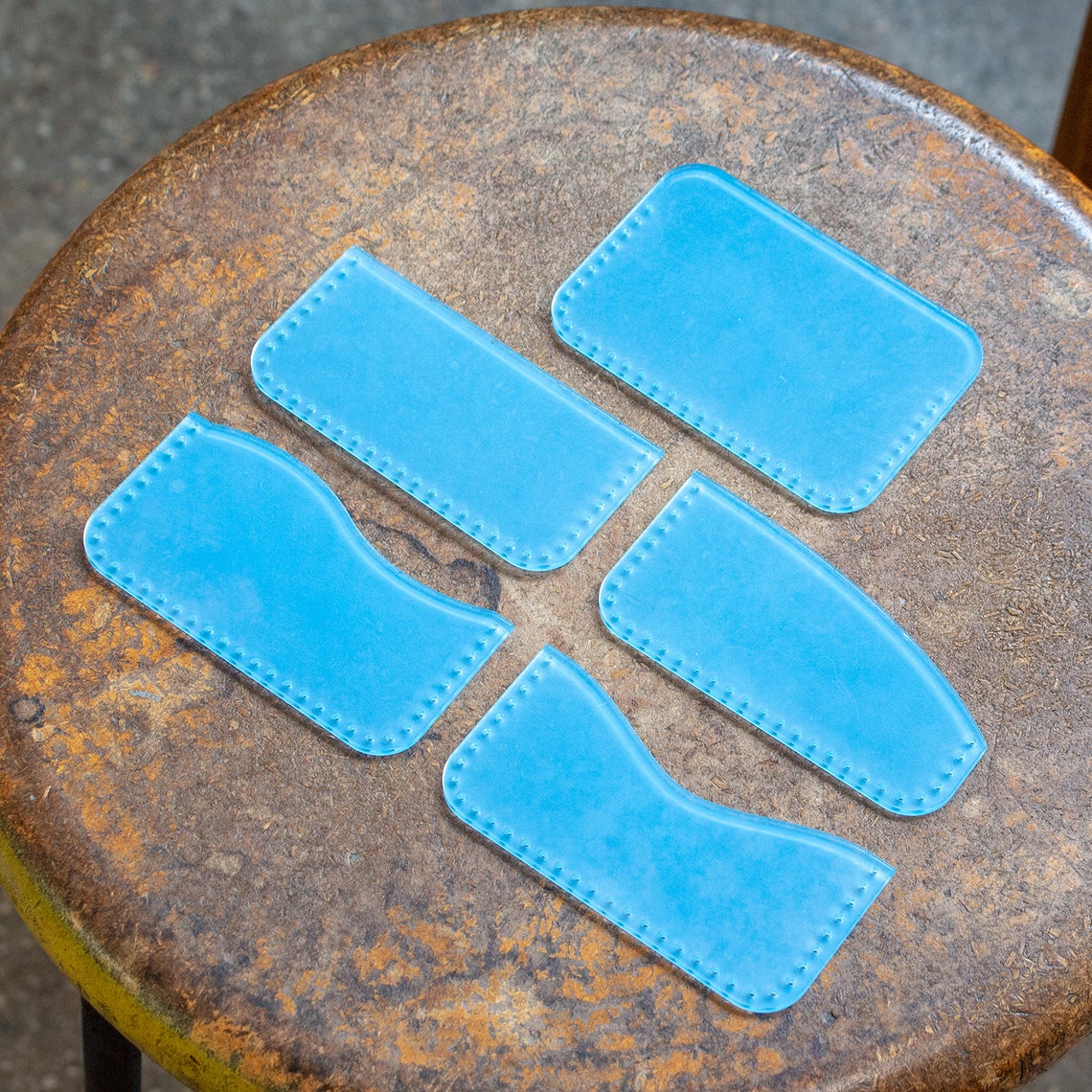 Leather 3pocket Card Holder Acrylic Template full Set Etsy