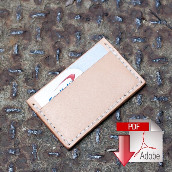 Basic Leather Card Holder Digital Template A4 Build Along Etsy