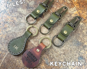 Leather Key Fobs and Keychains Pattern Set (FILES for LASER CUTTING) - .svg, .ai, .eps
