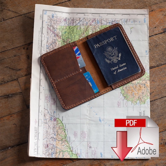 Leather Passport Case Digital PDF Template Set