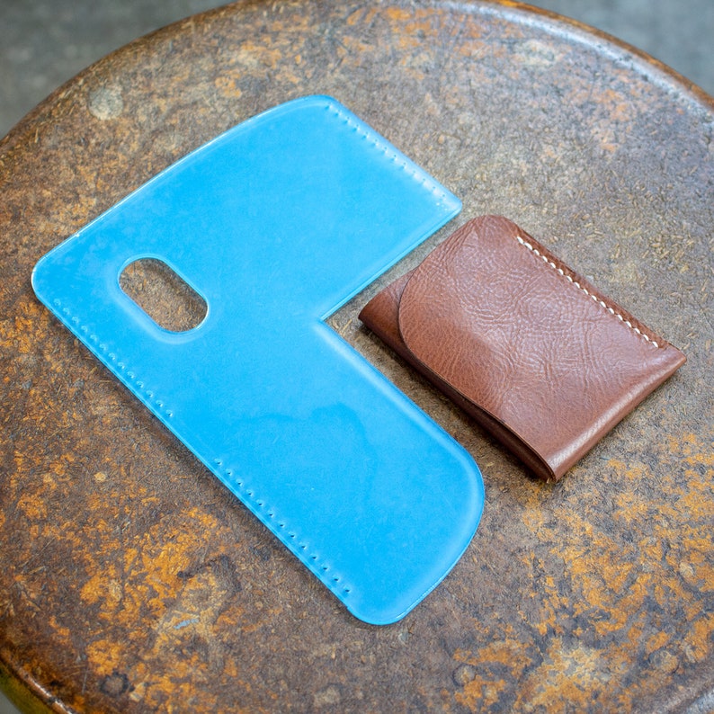 Folded Leather Minimalist Wallet Acrylic Template | Etsy